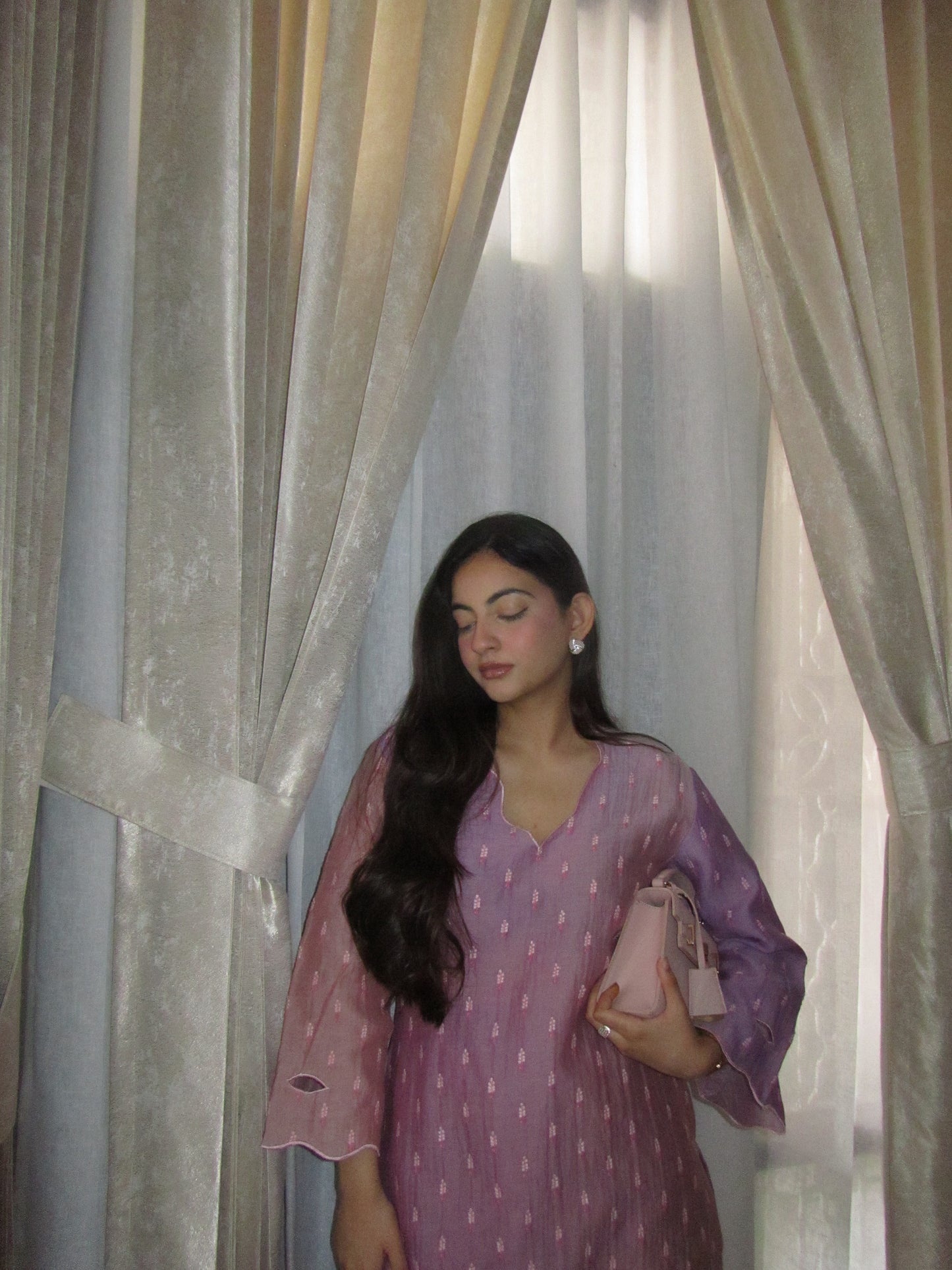 Shaded Mauve Mul Coord-Set 💜 - Medium / Shaded mauve / Mul cotton - Allure Armoire