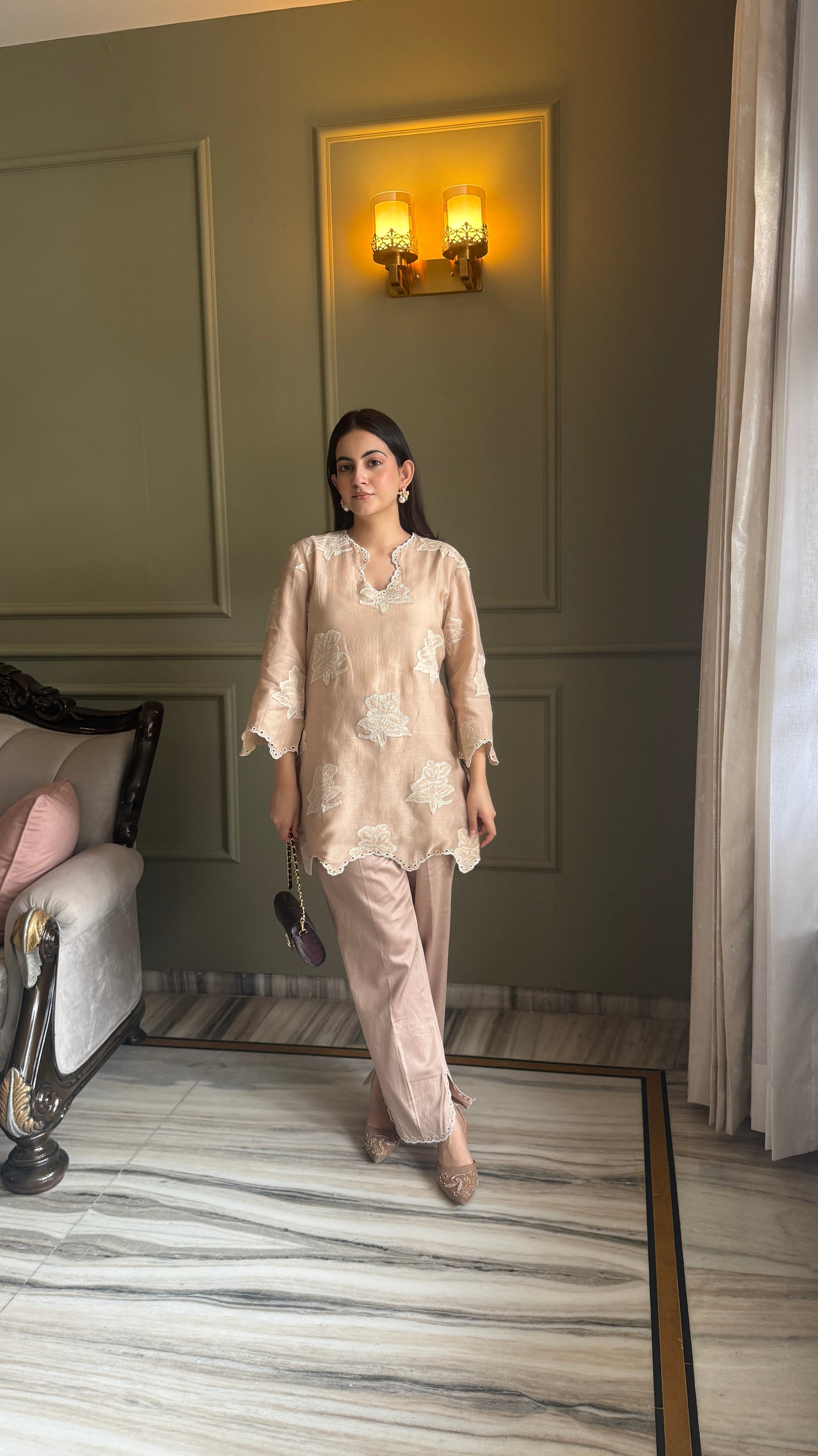Sand Beige Mul Set - Beige / Medium / Mul cotton - Allure Armoire