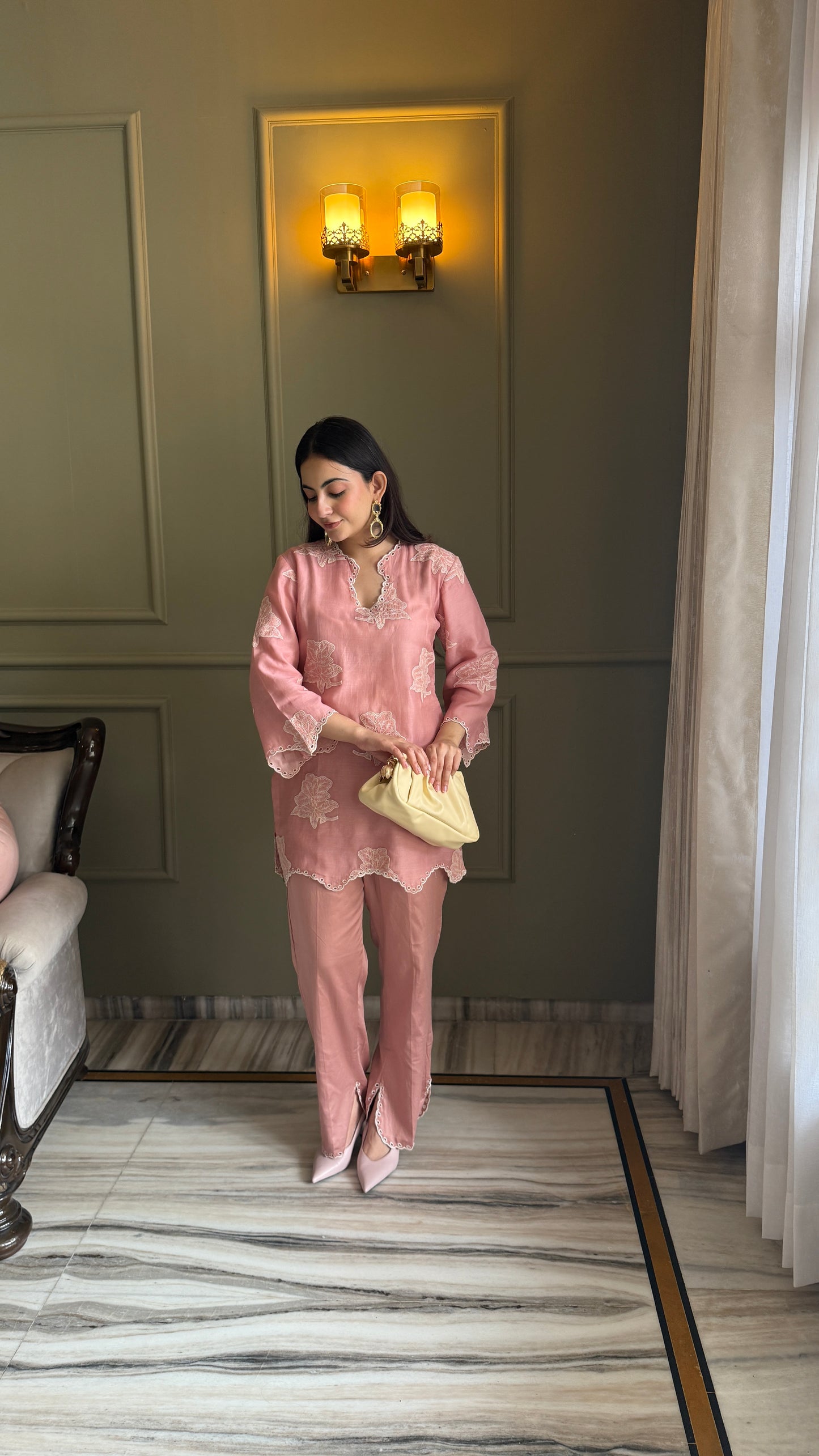 Blush Pink Mul Set - Blush pink / Medium / Mul cotton - Allure Armoire