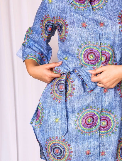 Denim shirt top