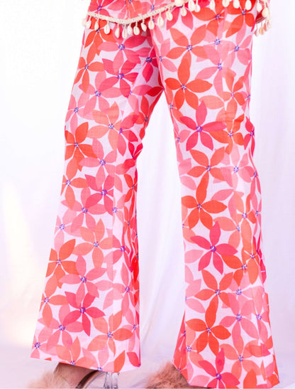 Pinkish Orange Garden flowers Coordset