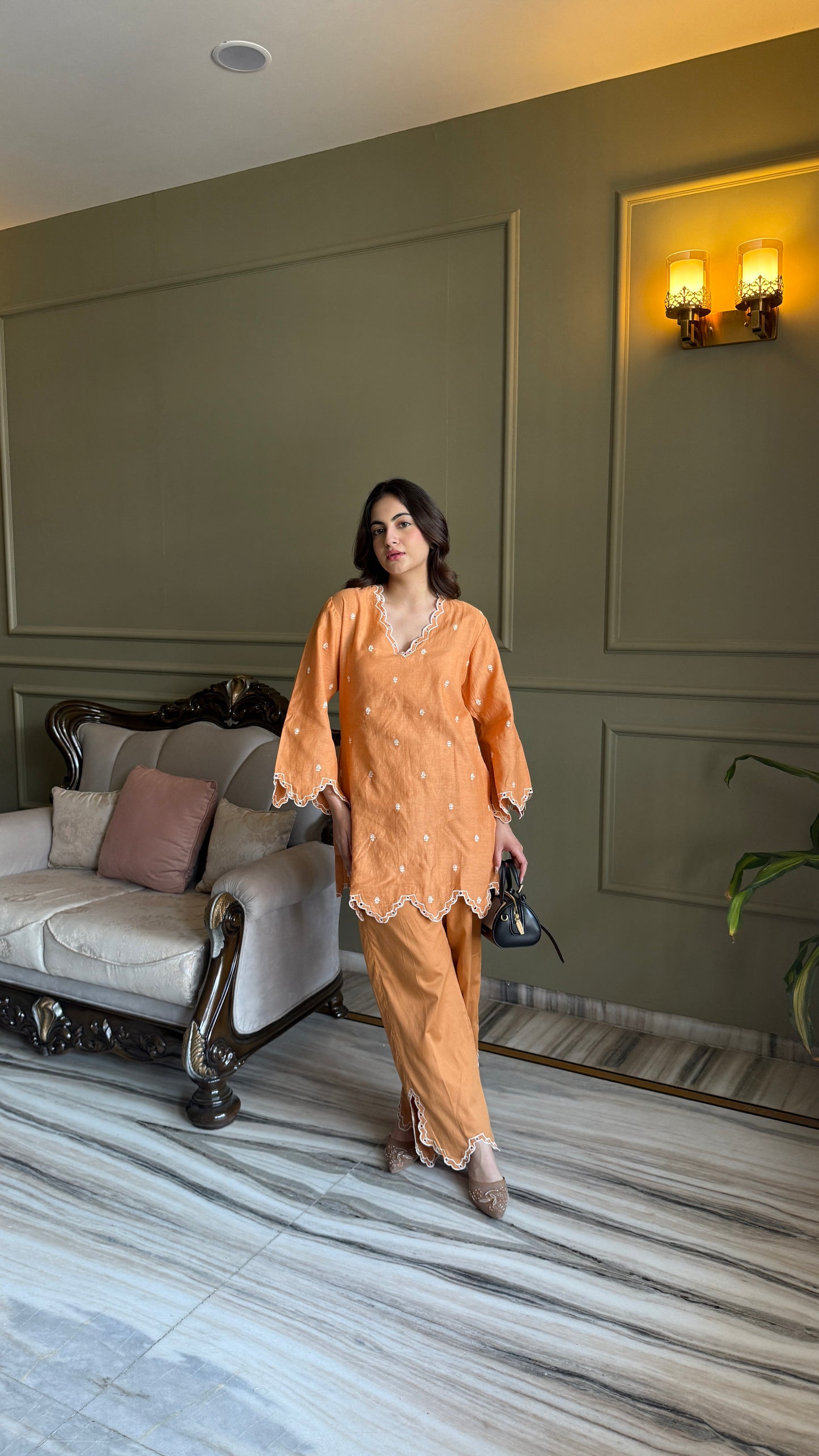 Baby Orange Mul Set 🧡 - Orange / Medium / Mul cotton - Allure Armoire