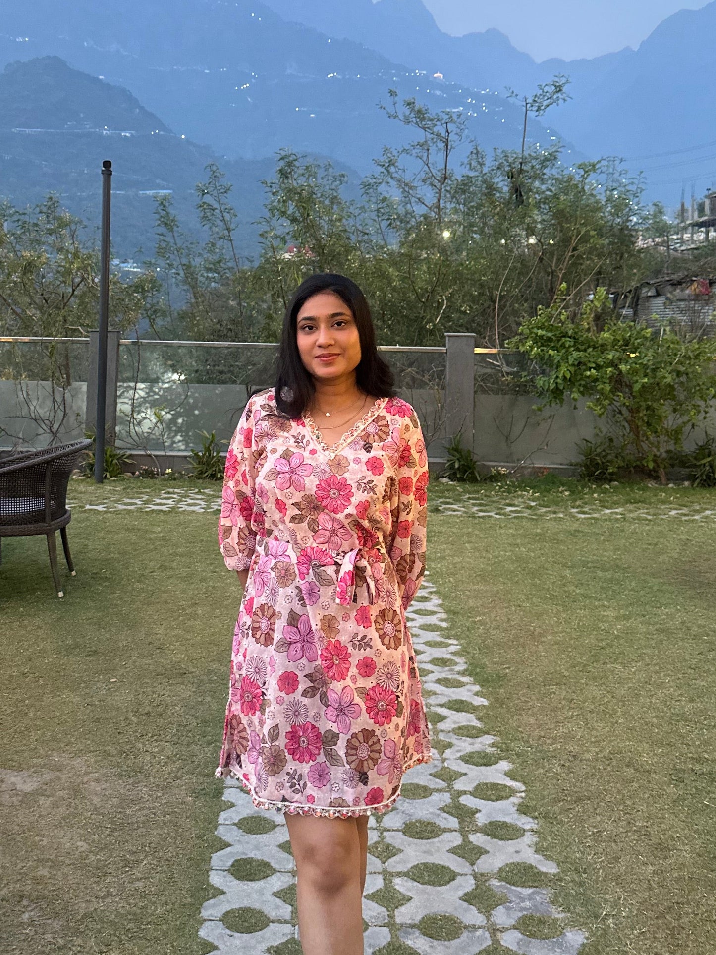 Berry floral dress🌷 - Pink / S - Allure Armoire