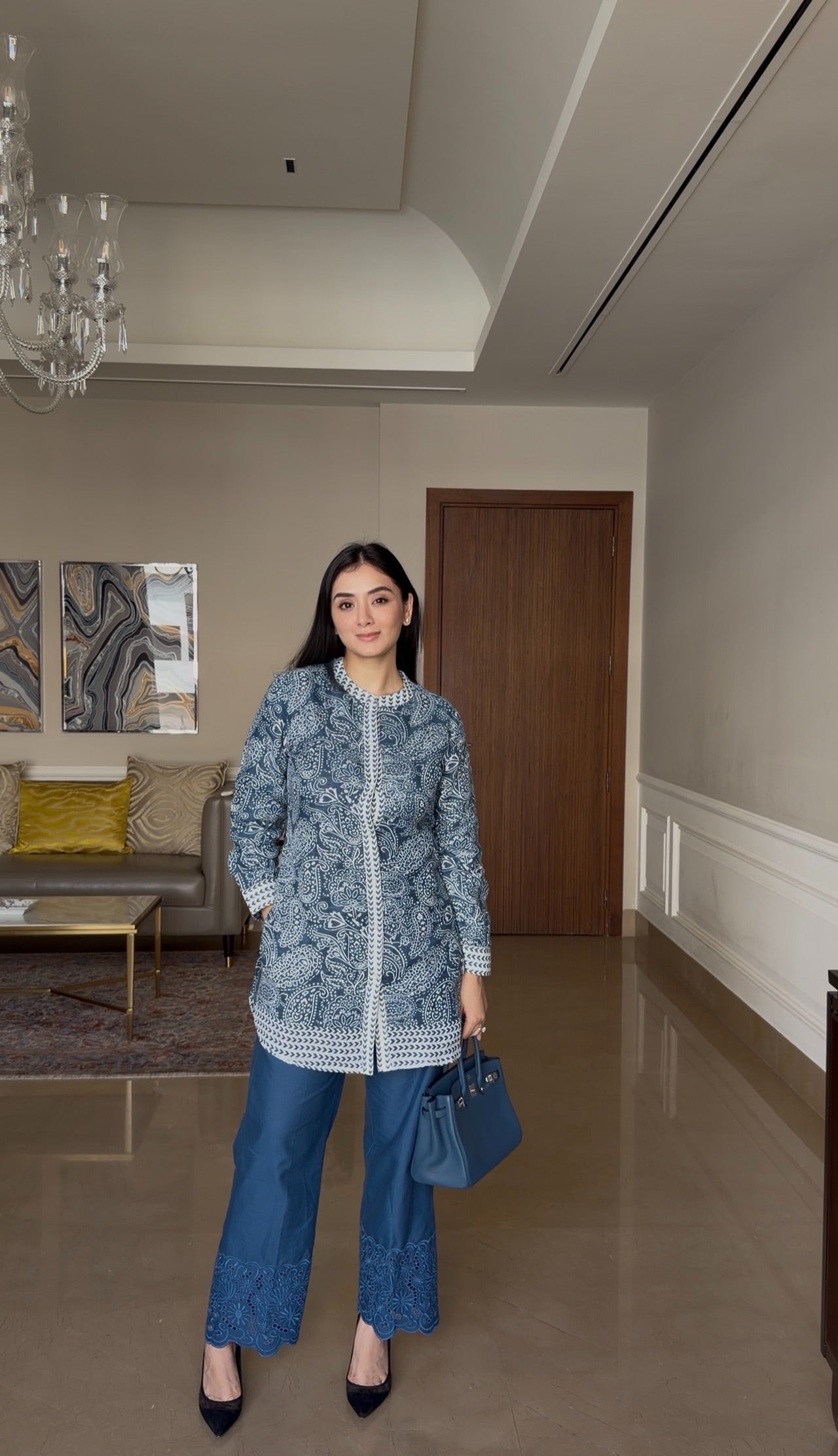 Bluish Pure Linen Set 💙 - Prussian Blue / Medium - Allure Armoire