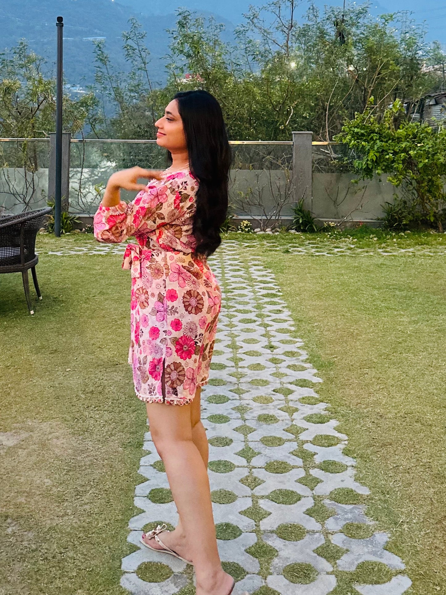Berry floral dress🌷 - Pink / S - Allure Armoire