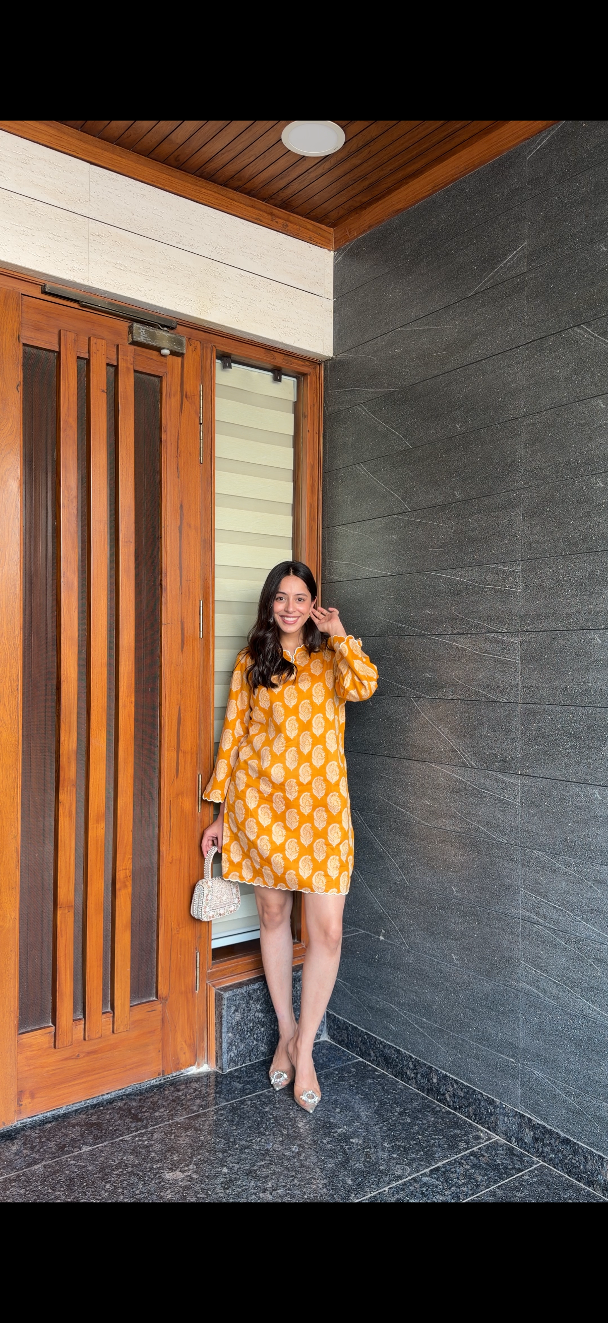 Mustard White Mul Dress - Golden Yellow / S / Cotton - Allure Armoire
