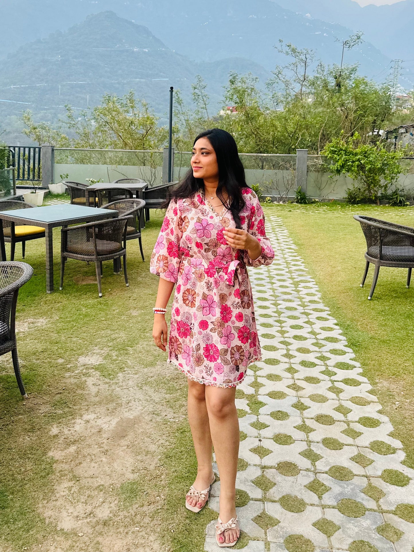 Berry floral dress🌷 - Pink / S - Allure Armoire