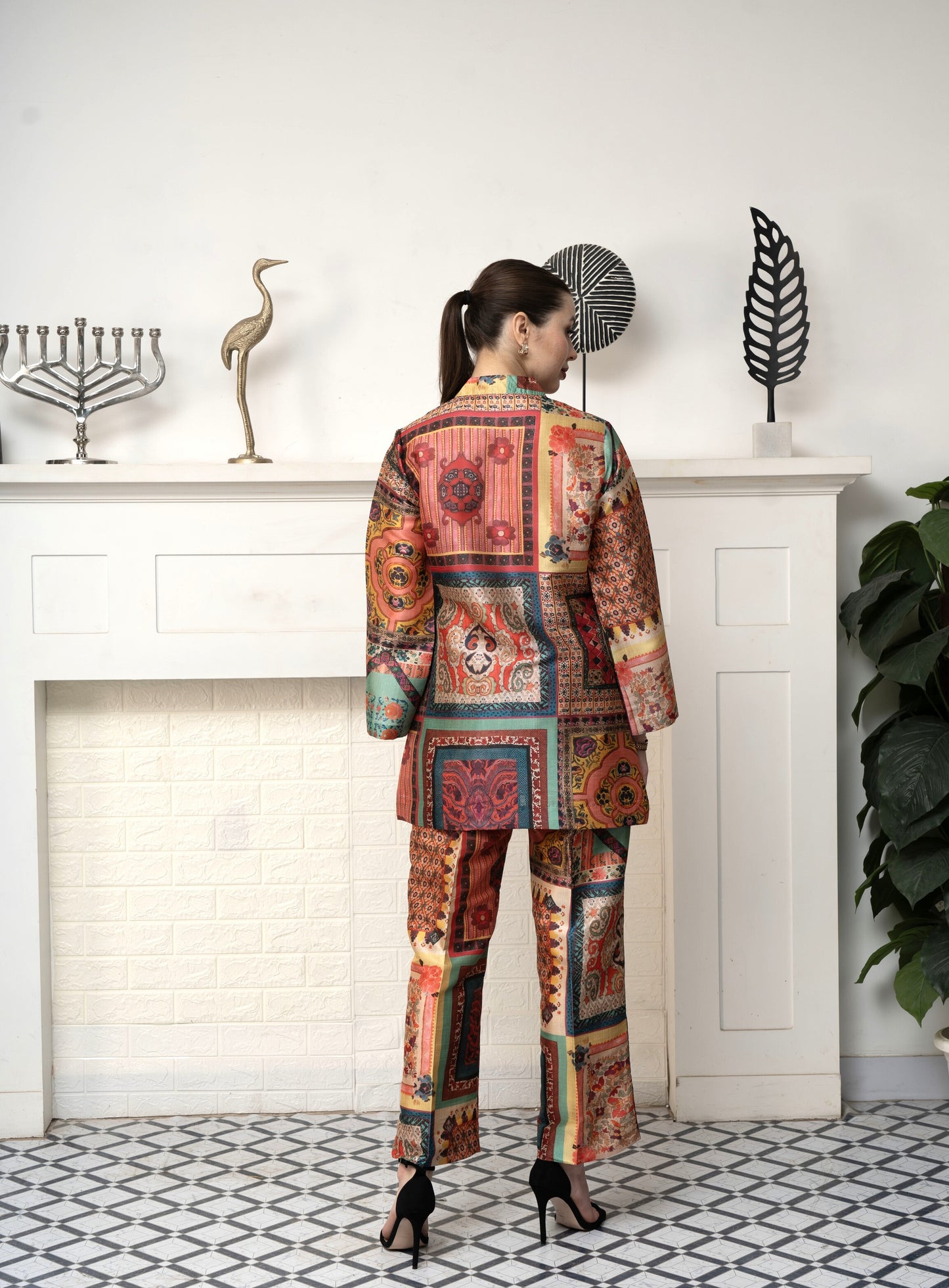 Printed Poly Silk Co-ord Set