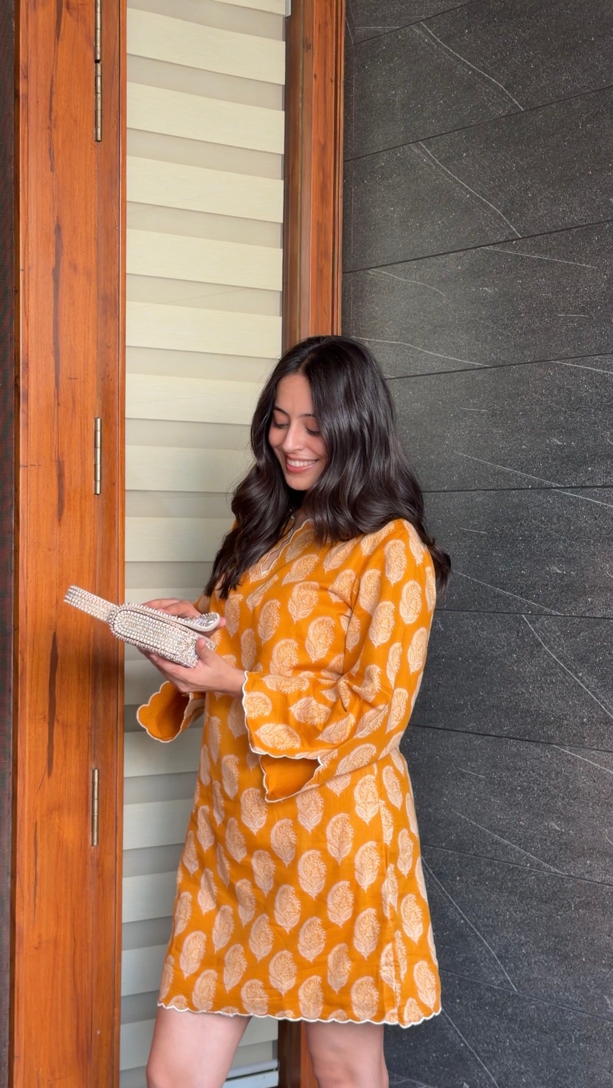 Mustard White Mul Dress - Allure Armoire