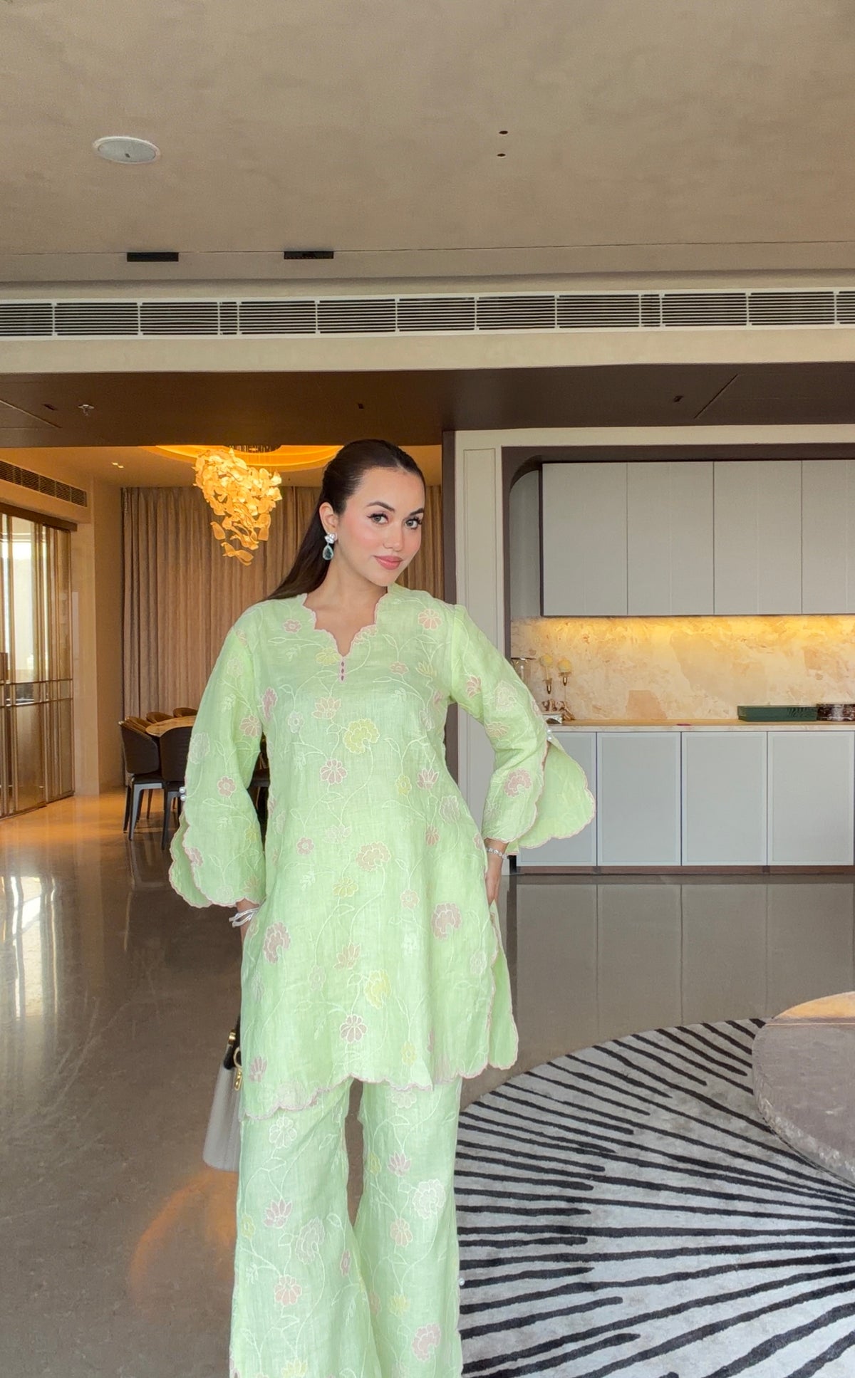 Fluorescent bloom Linen Co-ord - Floral / Small / Linen - Allure Armoire
