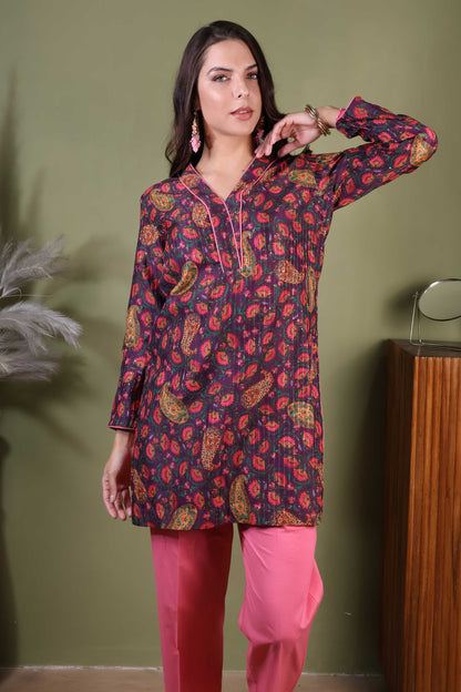 Mauve Short Kurta & Pant Set