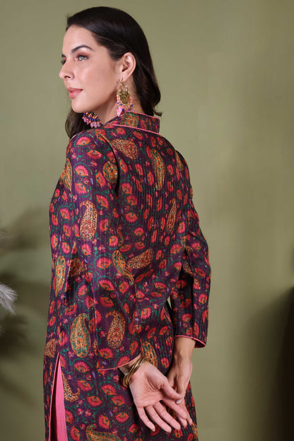 Mauve Short Kurta & Pant Set