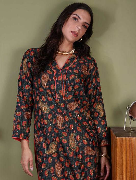 Prussian Blue Kurta & Pant Set