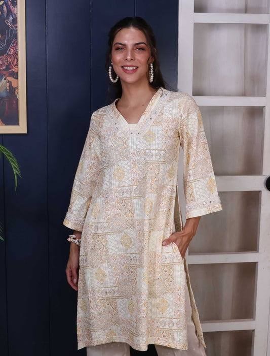 Chicken embroidary Kurta & Pant Set