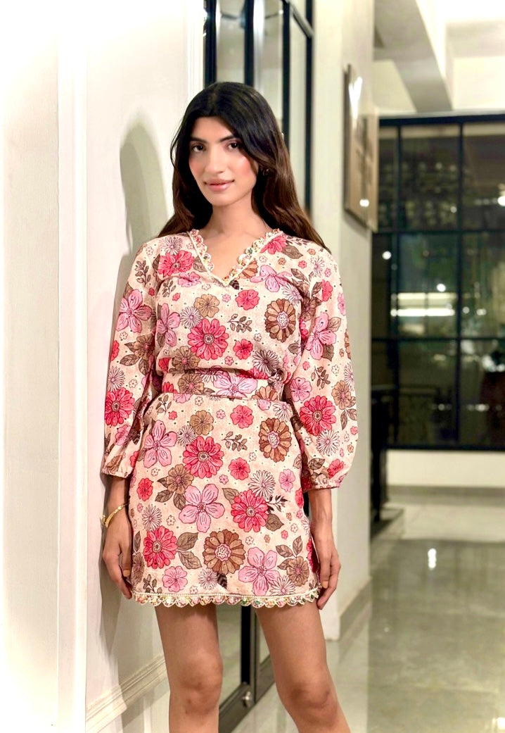 Berry floral dress