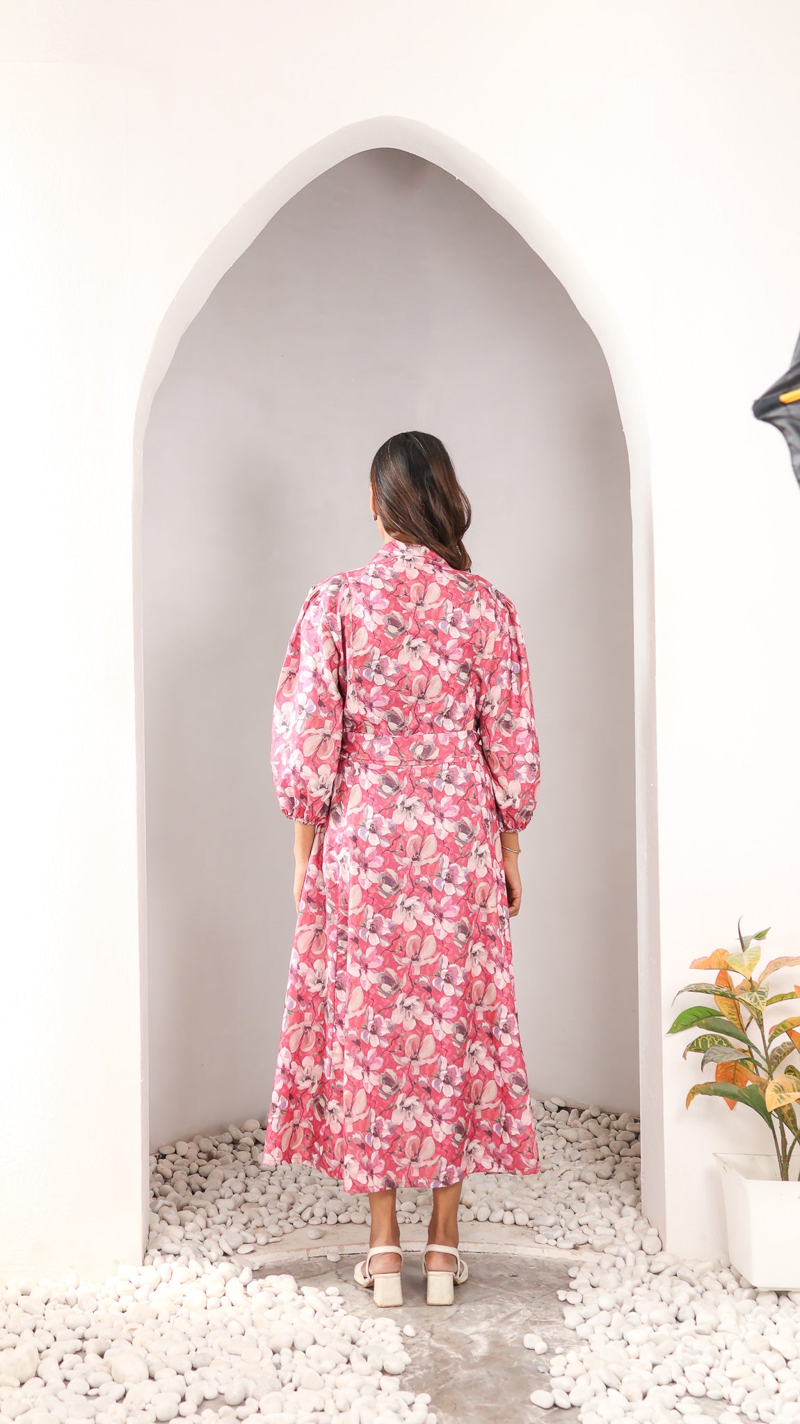 Red Floral Cotton Dress