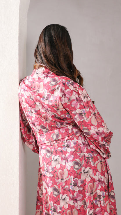 Red Floral Cotton Dress