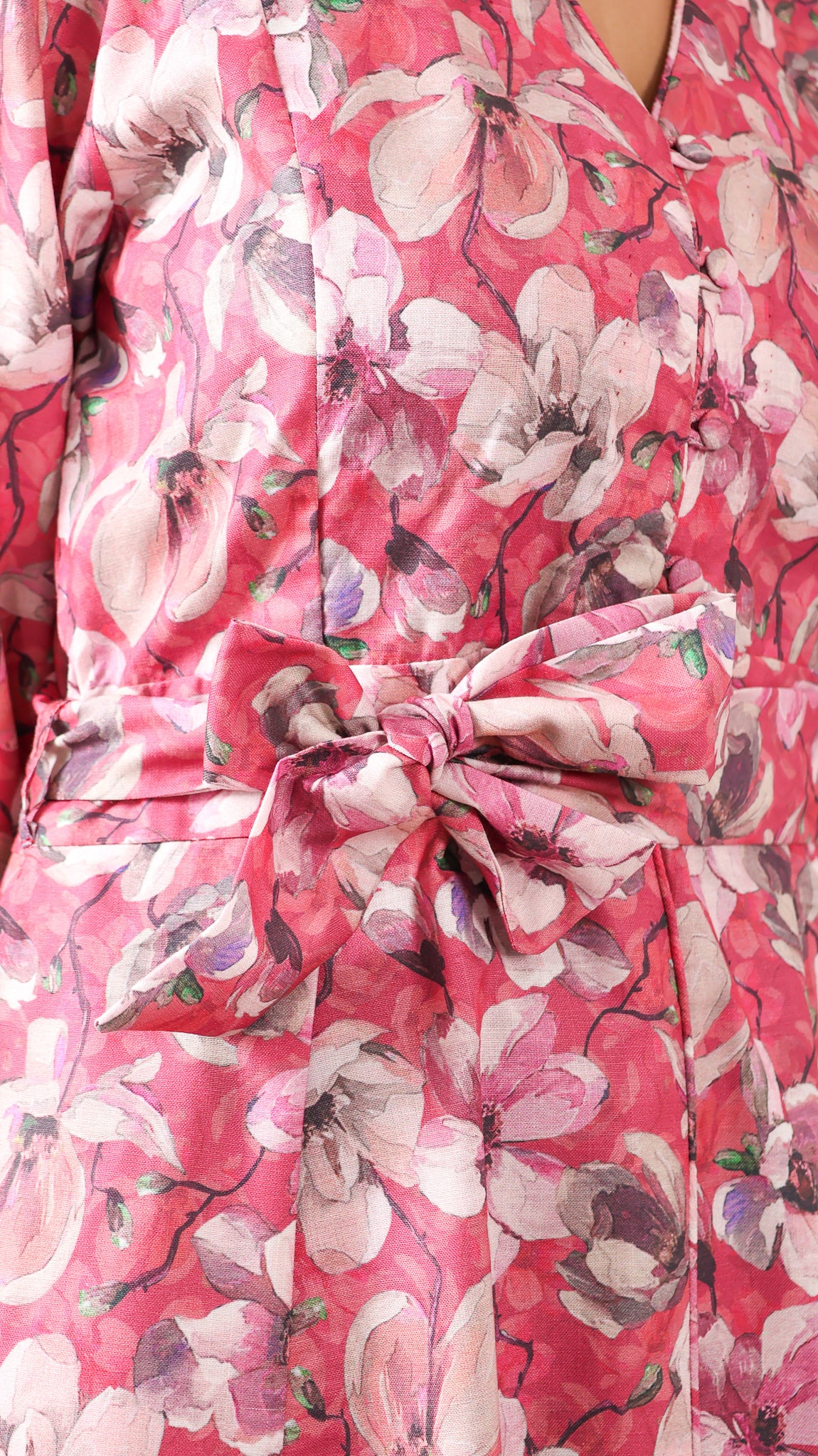 Red Floral Cotton Dress