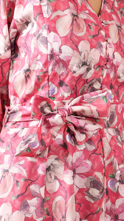 Red Floral Cotton Dress