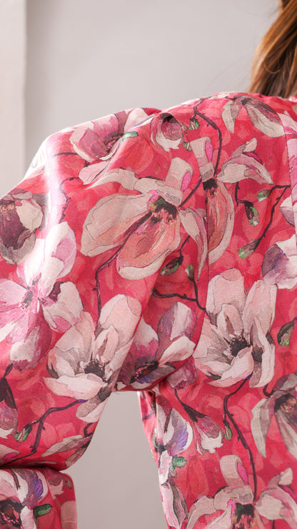 Red Floral Cotton Dress