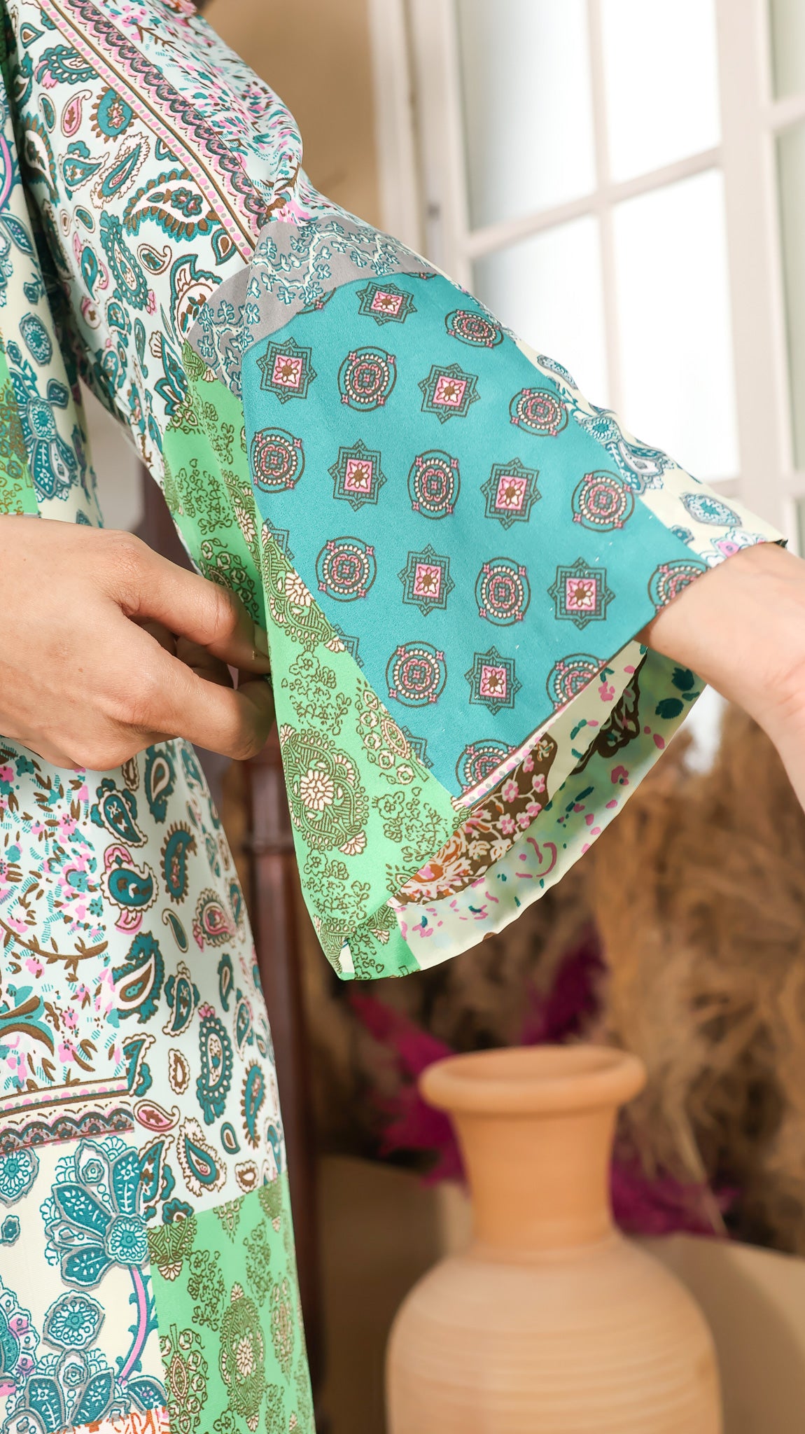 Printed Soft Silk Green Coord