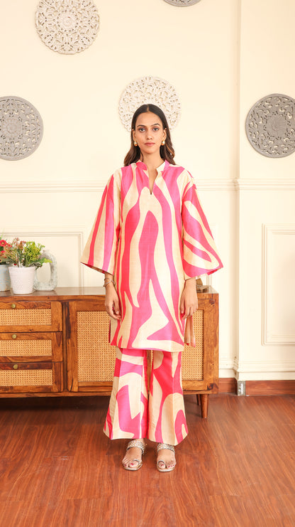 Pink Beige Printed Set