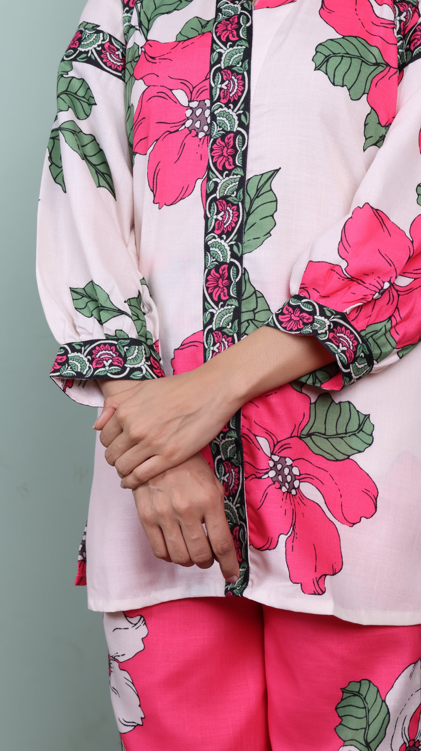 Pink & Off White Petal Co-Ord Set