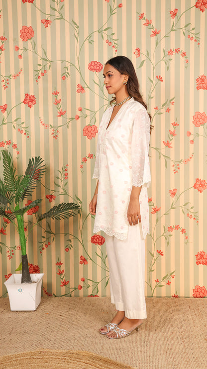 Cotton Organza Kurta Set