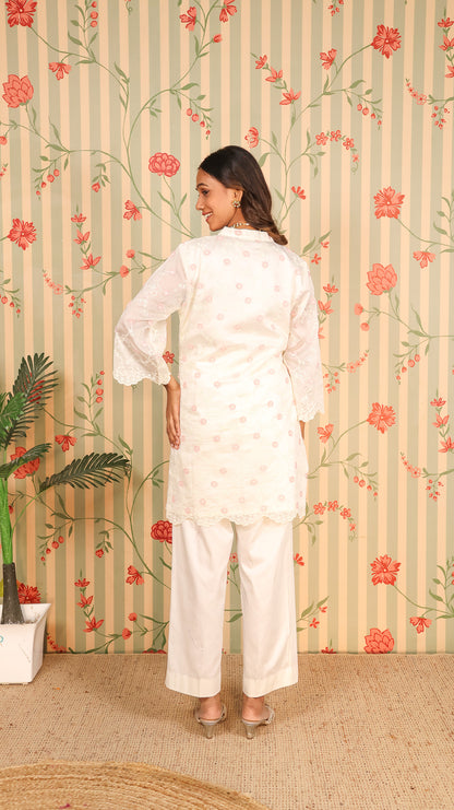Cotton Organza Kurta Set