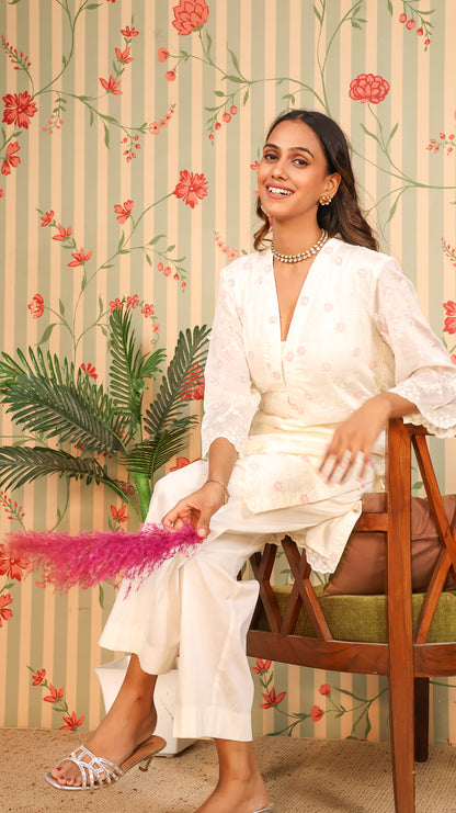 Cotton Organza Kurta Set