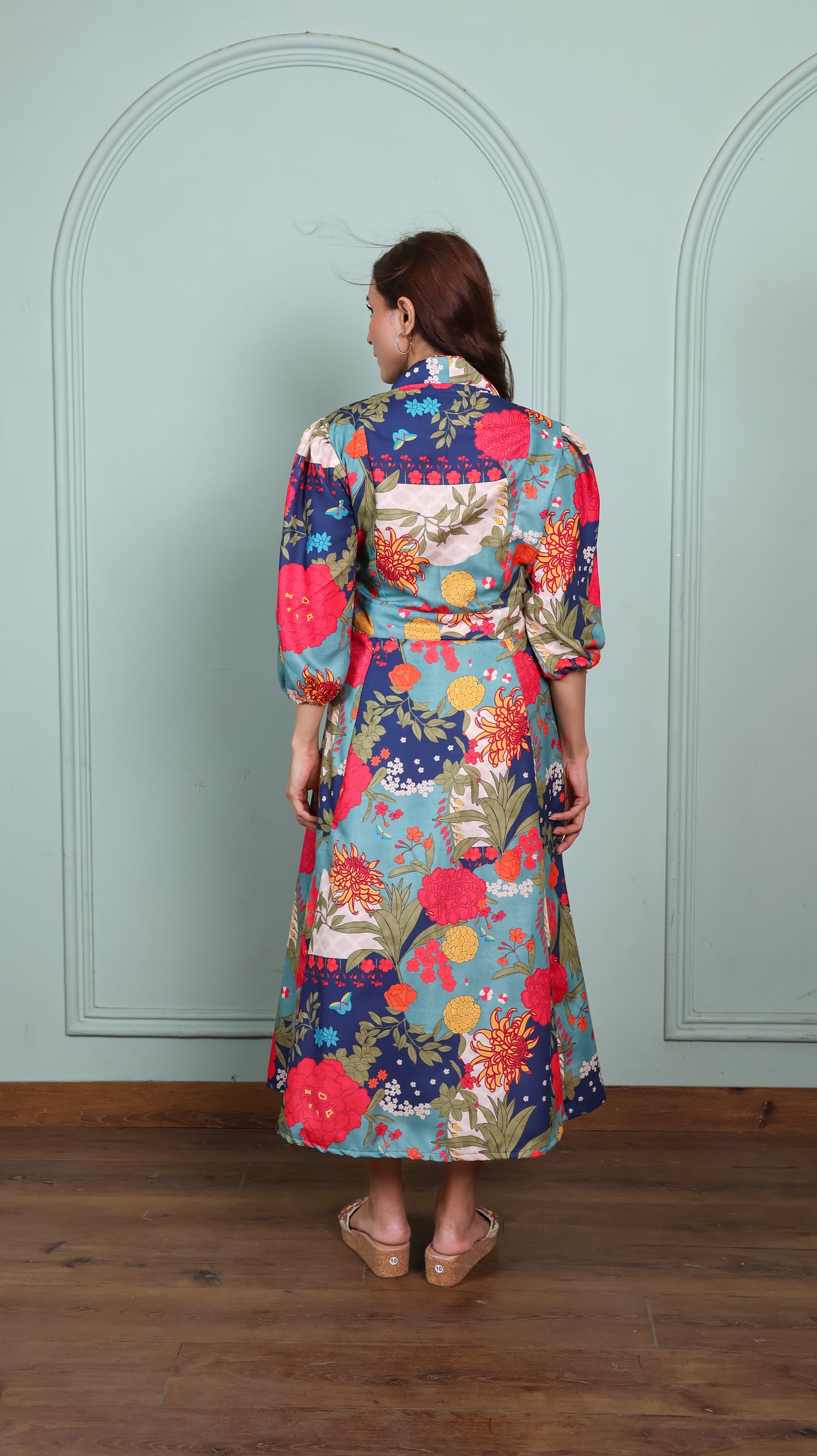 Blue Beach Floral Dress