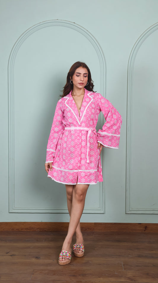 Chikankari blush belle dress