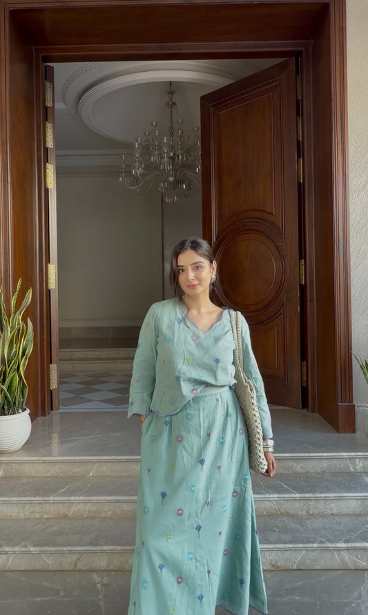 Light Blue Mul Skirt Set - Allure Armoire