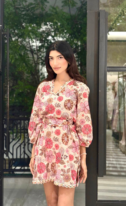 Berry floral dress