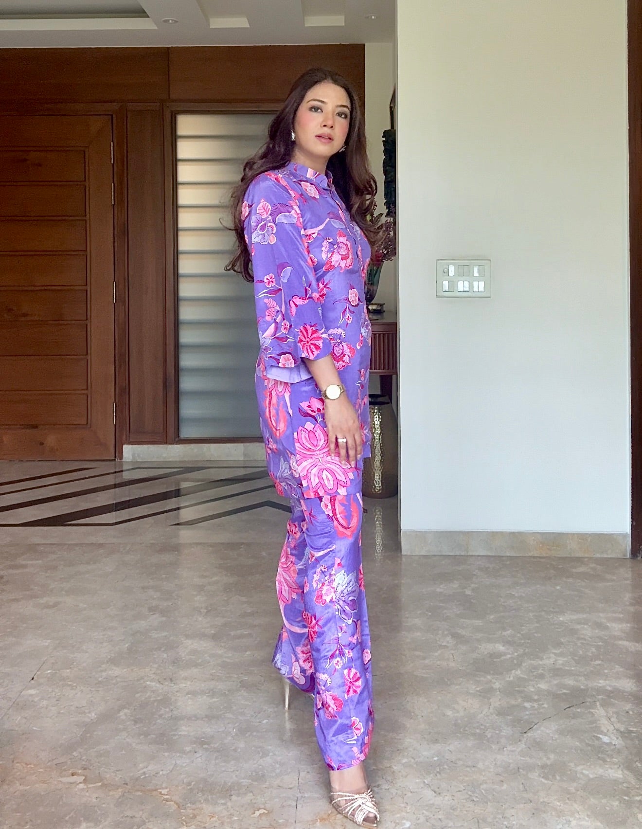 Purple Chinon-Chiffon Coordset💜 - Purple / S - Allure Armoire