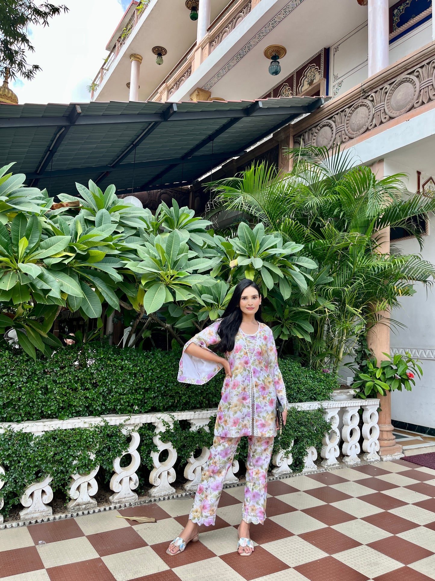 Off white floral coord-set
