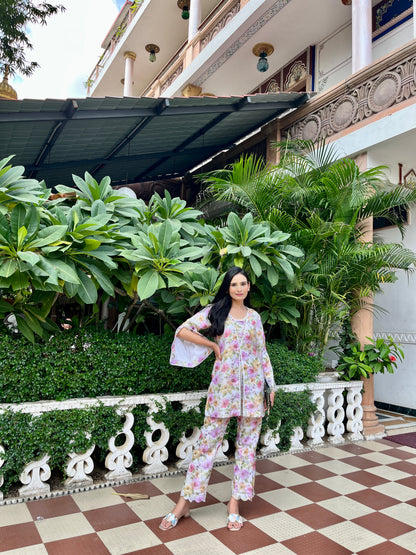 Off white floral coord-set