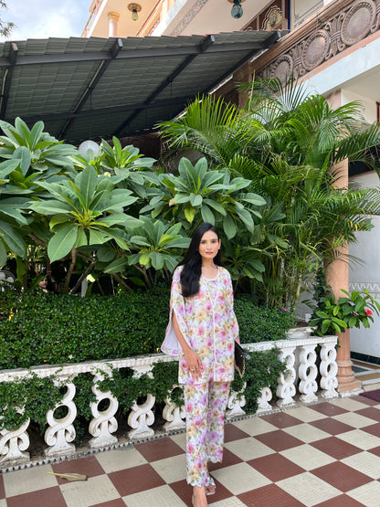 Off white floral coord-set