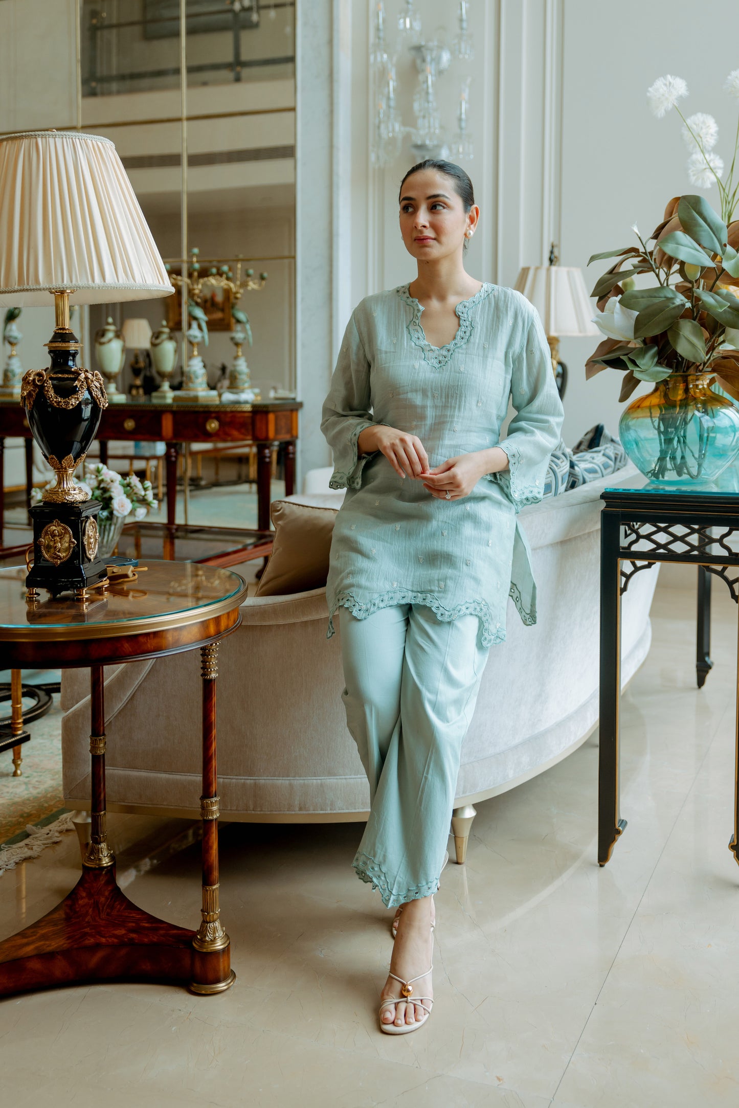 Ice Blue Mul Set - Blue / Mul cotton / Small - Allure Armoire