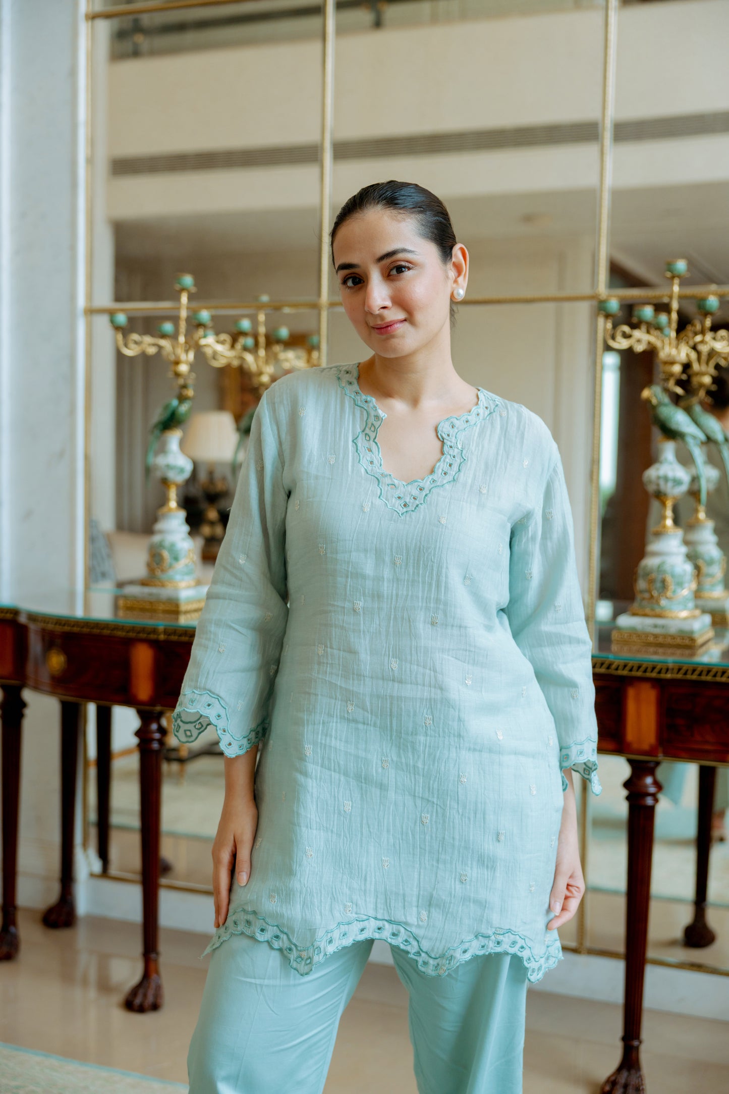 Ice Blue Mul Set - Blue / Mul cotton / Small - Allure Armoire
