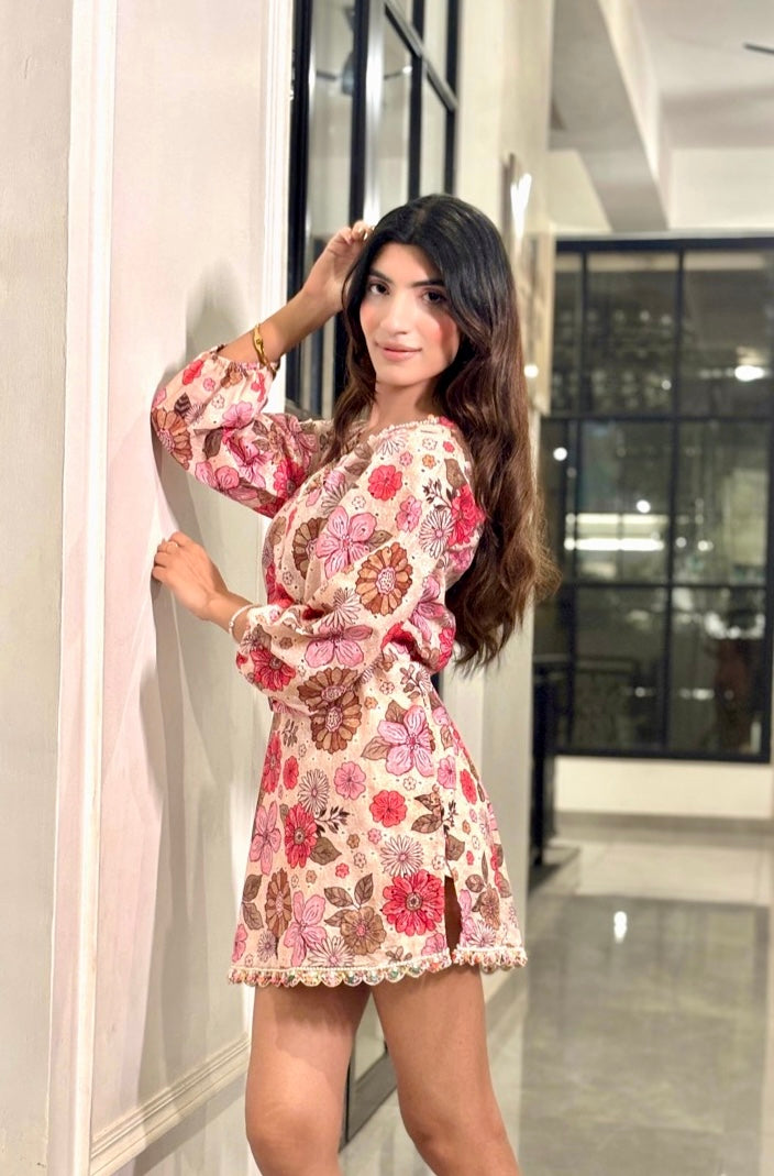 Berry floral dress