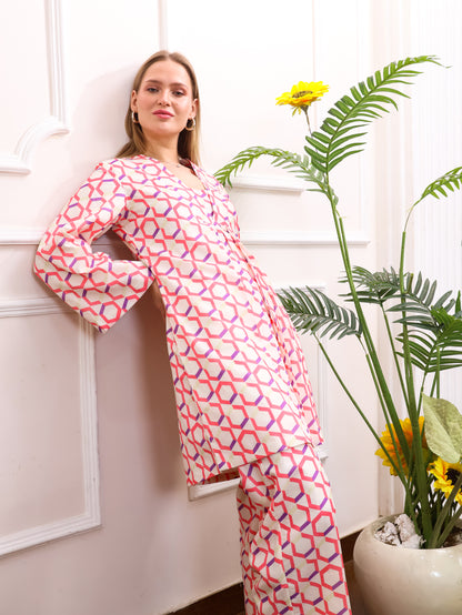 Abstract Blooms Muslin Coordset