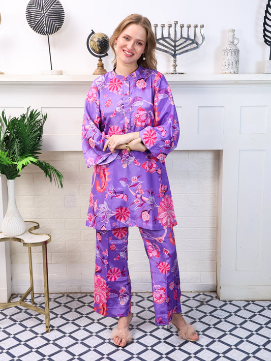 Purple Chinon-Chiffon Coordset