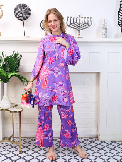 Purple Chinon-Chiffon Coordset