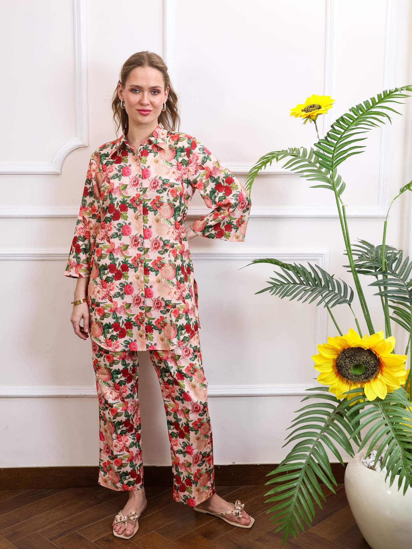 Floral Beige Coordset