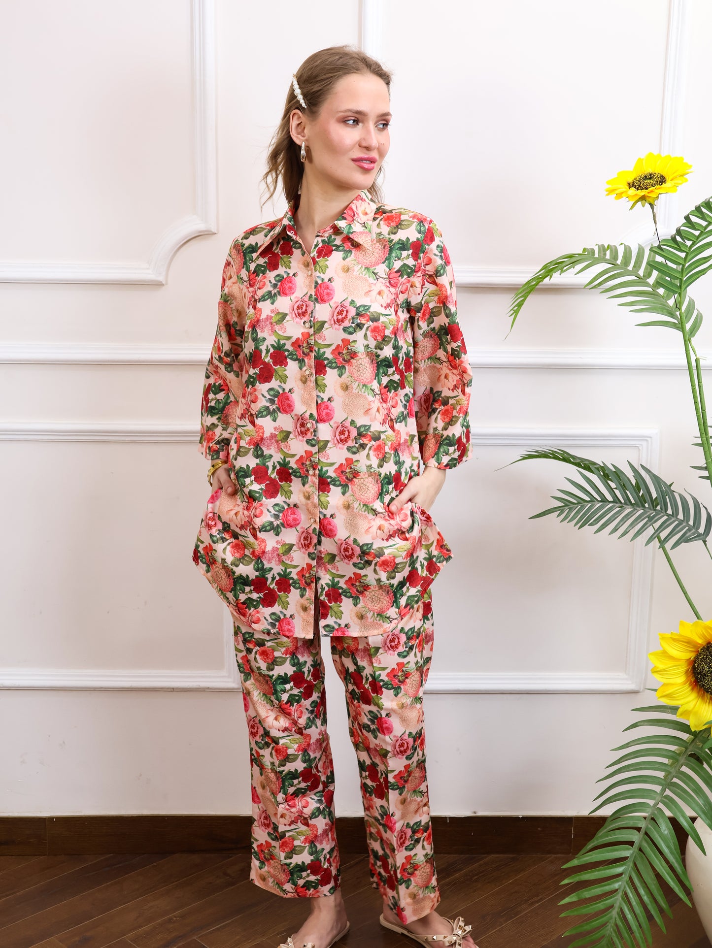 Floral Beige Coordset