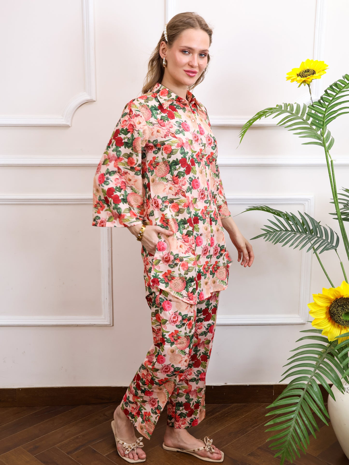 Floral Beige Coordset