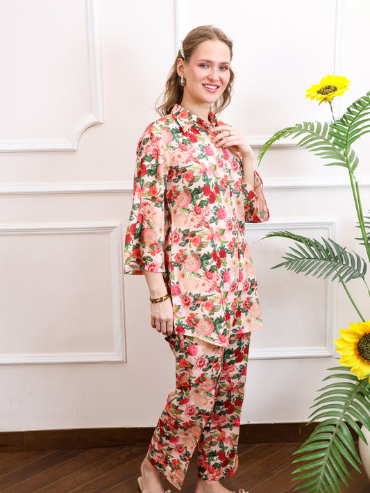 Floral Beige Coordset