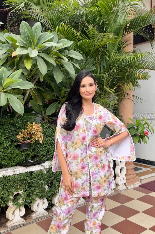 Off white floral coord-set