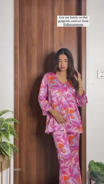 Printed Satin Coord set